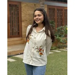 indie picks Pure Cotton Hand Embroidered Shirt Style Top-picture-10