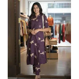 indie picks Self-Design A-Line Kurta Set-picture-18