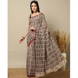 indie picks Traditional Handblock Kalamkari Print Chennuri Silk Saree-picture-39