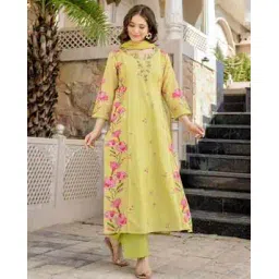 indie picks Women Embroidery Straight Kurta Set-picture-39