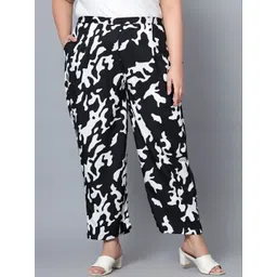 Indietoga Abstract Printed Plus Size Straight Lounge Pants-picture-28