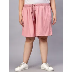 indietoga Solid Women Pink Culotte Shorts-picture-23