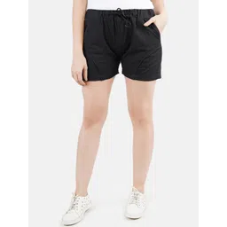 Indietoga Woman Black Skinny Fit High-Rise Cotton Outdoor Shorts-picture-20