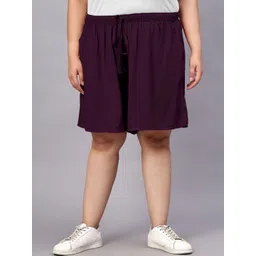 Indietoga Women Plus Size High-Rise Flared Lounge Shorts-picture-20