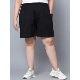 Indietoga Women Plus Size High-Rise Stretchable Cotton Shorts-picture-35