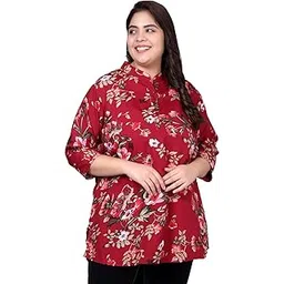 indietoga Women's Plus Size Floral Printed Casual Long Tunic Tops (2XL to 7XL)-picture-29