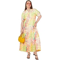 indietoga Women's Plus Sizes Floral Printed Rayon Fit and Flare Long Maxi Dresses (2XL to 7XL)-picture-55