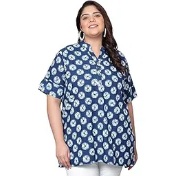 indietoga Women's Printed Casual Cotton Tunic Tops (Plus Sizes 2XL to 7XL)-picture-54