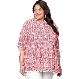 indietoga Women's Pure Cotton Plus Size Longline Tunic Tops (2XL to 7XL)-picture-42