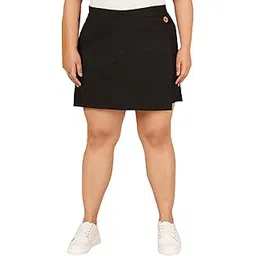 indietoga Womens’s Plus Size Classic Stretchy All Time Trendy Knee Length Versatile Cotton Skorts/Shorts (2XL to 5XL)-picture-23