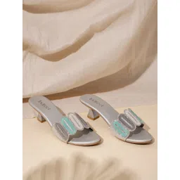 Indifeet Women Embellished Kitten Heel Sandals-picture-31