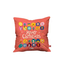 Indigifts Peach Merry Christmas Printed Pre-Filled Cushion image 4