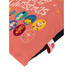 Indigifts Peach Merry Christmas Printed Pre-Filled Cushion image 5