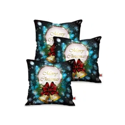 Indigifts Red & Blue 3 Pieces Printed Christmas Square Cushion Covers-picture-24