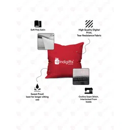 Indigifts Red & Blue 3 Pieces Printed Christmas Square Cushion Covers image 4