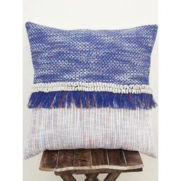 Indihomecraft Blue Abstract Square Cushion Covers-picture-4