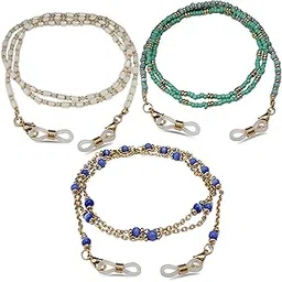 indikonb Specs Chains and Lanyards for Women - Combo Set of 3, 32 INCH, Fashionable Eyeglass Chains, Mask Lanyards, Sunglass Holders-picture-44