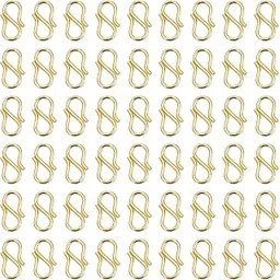 INDIKONB Jewellery Making S Hook | Brass Metal S Hooks for Necklace and Jewellery Making Material | Hooks for Hanging and DIY Jewelry Findings (100 Pcs Gold)-picture-25