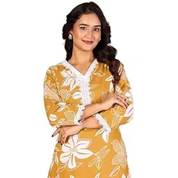 Women's Pure Cotton Floral Printed Kurta Set - Elegant Straight Kurta with Palazzo Pant Set in Vibrant Prints |Jaipuri Block Prints | Floral Kurta Set-image-15