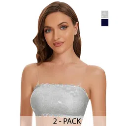 INDIROCKS Pack of 2 Floral Full Coverage Lightly Padded Bandeau Bra-picture-11