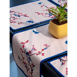 Indisca Designs 7-Pcs Blue & Cream-Color Printed Table Linen Sets-picture-42