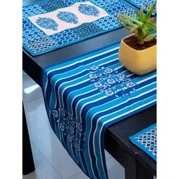 Indisca Designs 7-Pcs Blue Printed Table Linen Sets-picture-38