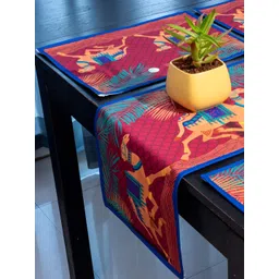 Indisca Designs 7-Pcs Brown & Blue Printed Table Linen Sets-picture-14