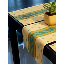 Indisca Designs 7-Pcs Yellow & Blue Printed Table Linen Sets-picture-40