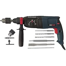 Inditrust 1250W 26mm 2-26 RE Reversible Rotary Hammer Drill machine SDS Plus with 3 Modes 3 Hammers Bits 2 Chisels with 6 MONTHS WARRANTY and Copper Winding (BLUE) 100% Copper Winding-image-46