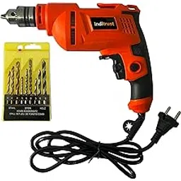 Inditrust All New 500W 10mm drill machine 6 Month warranty, 100% Copper Winding Forward/Reverse for Wood & Metal Work with Variable Speed Control with 9pc Drill bit set-image-21