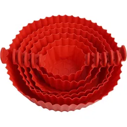 indiwarrior Air Fryer Silicone Pot 6 pcs with Ear Handles, Silicone Pot Liner NGB24 Airfryer Tray-picture-1