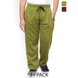 IndiWeaves Boys Pack Of 2 Mid-Rise Fleece Track Pants-picture-57