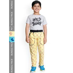 IndiWeaves Boys Pack Of 2 Printed Cotton Track Pants-image-44