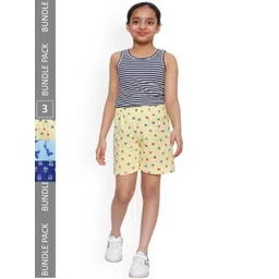 IndiWeaves Girls Pack Of 3 Conversational Printed High-Rise Cotton Shorts-picture-28