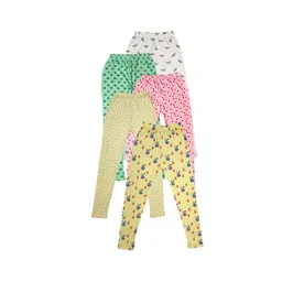 IndiWeaves Girls Pack Of 5 Printed Pure Cotton Leggings-picture-38