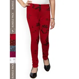 IndiWeaves Girls Pack Of 5 Printed Wool Leggings-picture-35