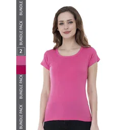 IndiWeaves Pack Of 2 Round Neck Pure Cotton T-shirt-picture-21