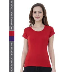 IndiWeaves Pack Of 2 Round Neck Pure Cotton T-shirt-picture-23