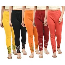 indiweaves Women Warm Woolen Printed Leggings for Winters_Free Size_ Pack of 5-picture-43