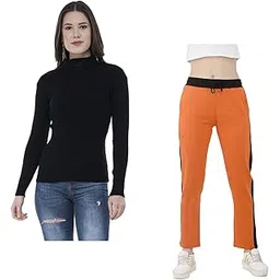 indiweaves Women Winter Wear Woolen Warm High Neck/Sweaters and Solid Fleece Warm Track Pants/Lower (Pack of 2)-picture-49