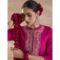 Indo Era Floral Embroidered Zari Work Straight Kurta-picture-21