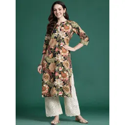 Indo Era Floral Printed Pure Cotton Kurta-picture-26