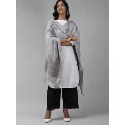 Indo Era Grey Woven Pattern Shawl-picture-17