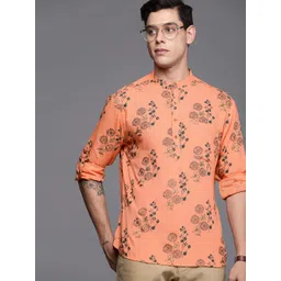Indo Era Men Coral Floral Printed Kurta-picture-13