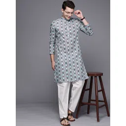 Indo Era Men Ethnic Motifs Cotton Straight Kurta-picture-21