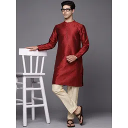 Indo Era Men Woven Design Geometric Kurta-picture-19