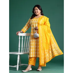 Indo Era Paisley Print Kurta with Trousers & Dupatta-picture-18
