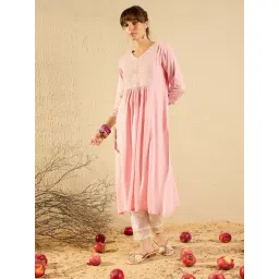 Indo Era Pink Embroidered Straight Kurta-picture-22