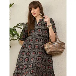 Indo Era Printed Cotton Ethnic Dresses-picture-34