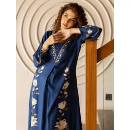 Indo Era Printed V-Neck A-Line Top With Palazzo Co-Ords-picture-34